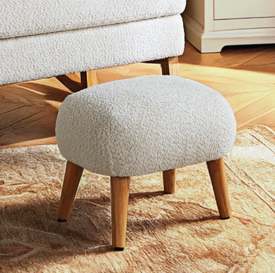 Cuddle Co Etta Nursing Chair Plus Foot Stool - Boucle Off White