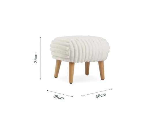 Cuddle Co Etta Faux Fur Nursing Chair Plus Footstool- Cream