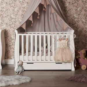 OBaby Stamford Mini Sleigh Cot Bed - White
