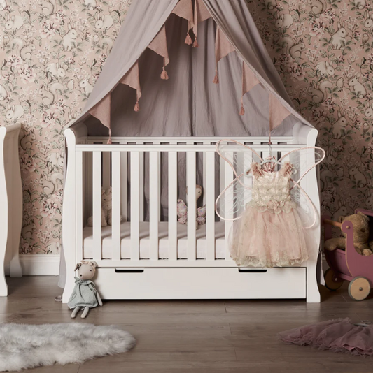 OBaby Stamford Mini Sleigh Cot Bed - White
