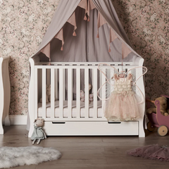 OBaby Stamford Mini Sleigh Cot Bed - White