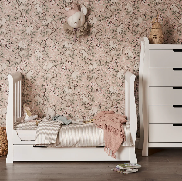 OBaby Stamford Mini Sleigh Cot Bed - White