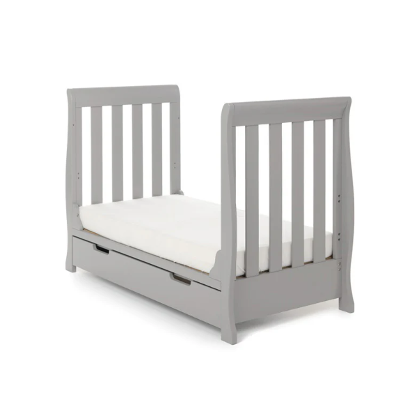 OBaby Stamford Mini Sleigh Cot Bed - Warm Grey