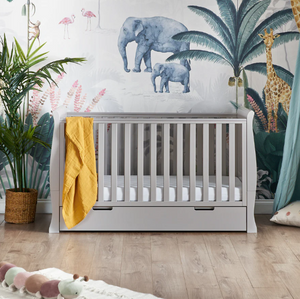 OBaby Stamford Classic Cot Bed - Warm Grey with Under Bed Drawer