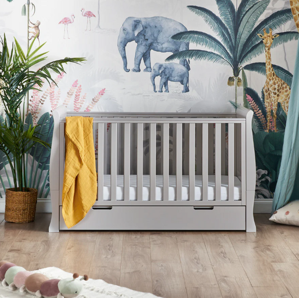 OBaby Stamford Classic Cot Bed - Warm Grey with Under Bed Drawer
