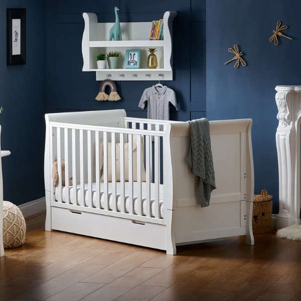 OBaby Stamford Classic Cot Bed - White with Under Bed Drawer