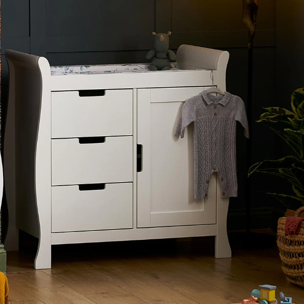 OBaby Stamford 3 Piece Nursery Room Set - White