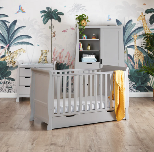 OBaby Stamford 3 Piece Nursery Room Set - Warm Grey