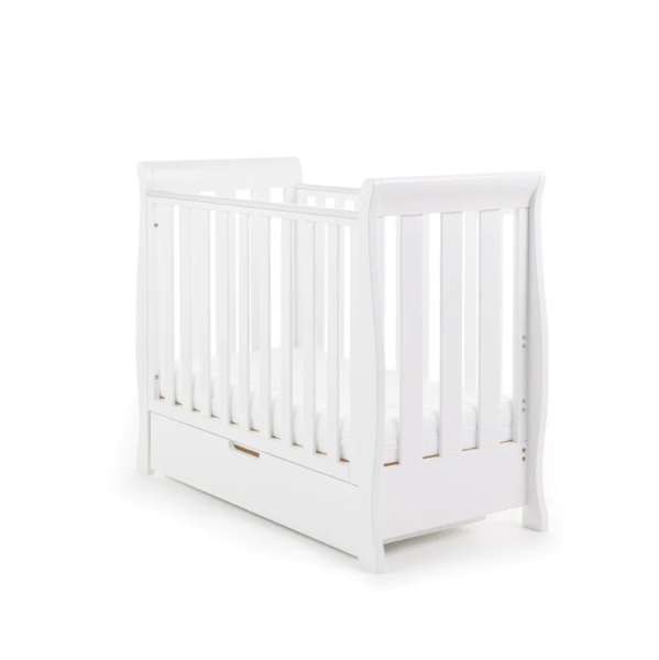 OBaby Stamford Space Saving Sleigh Cot - White