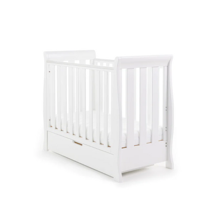 OBaby Stamford Space Saving Sleigh Cot - White
