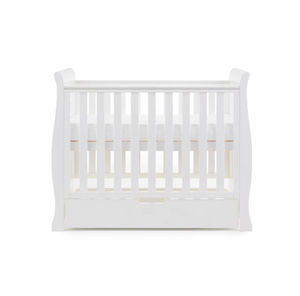 OBaby Stamford Space Saving Sleigh Cot - White