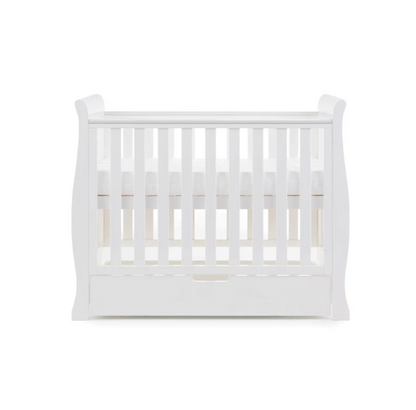 OBaby Stamford Space Saving Sleigh Cot - White