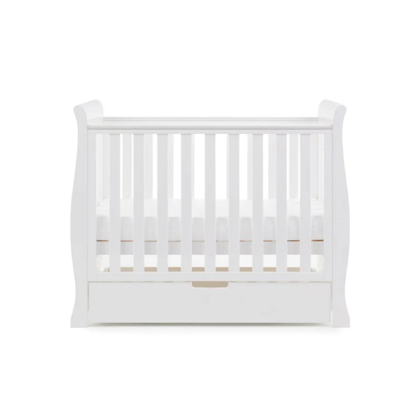 OBaby Stamford Space Saving Sleigh Cot - White