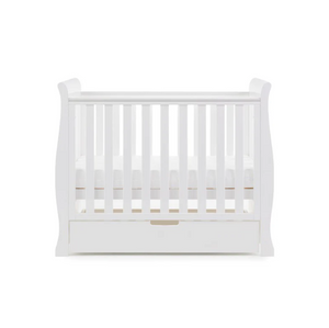 OBaby Stamford Space Saving Sleigh Cot - White