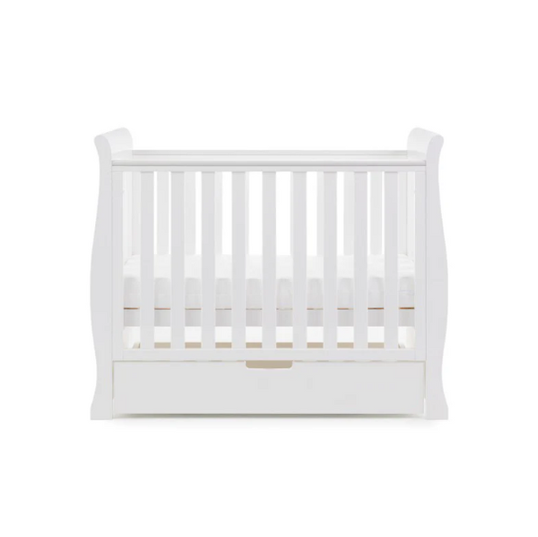 OBaby Stamford Space Saving Sleigh Cot - White