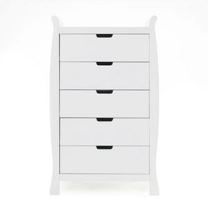 OBaby Stamford Sleigh Tall Chest of Drawers - White