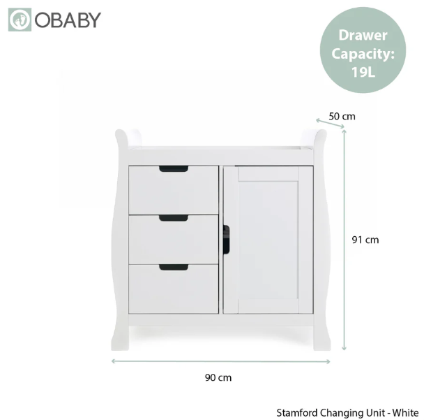 Obaby Stamford Sleigh Changing Unit - White