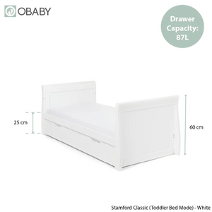 OBaby Stamford 2 Piece Nursery Room Set - White