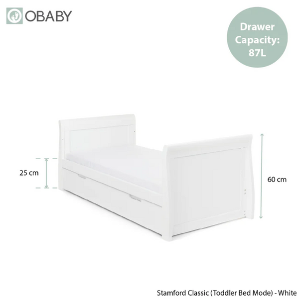 OBaby Stamford 2 Piece Nursery Room Set - White