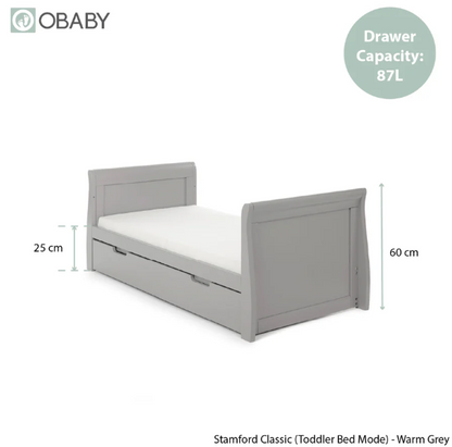 OBaby Stamford 2 Piece Nursery Room Set - Warm Grey