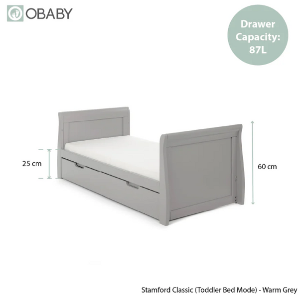 OBaby Stamford 2 Piece Nursery Room Set - Warm Grey