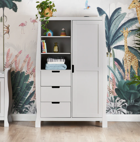 Obaby Stamford Sleigh Double Wardrobe - Warm Grey