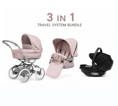 Bébécar Stylo Class Roselle 3 in 1 Travel System with Aurea Car Seat - 2026 Specials Range