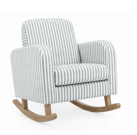 CuddleCo Etta Nursing Chair Sea Salt Stripe blue striped nursery rocking chair 