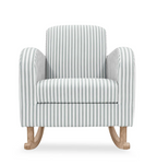 CuddleCo Etta Nursing Chair Sea Salt Stripe blue striped nursery rocking chair front view