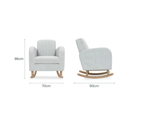 CuddleCo Etta Nursing Chair Sea Salt Stripe blue striped nursery rocking chair dimensions