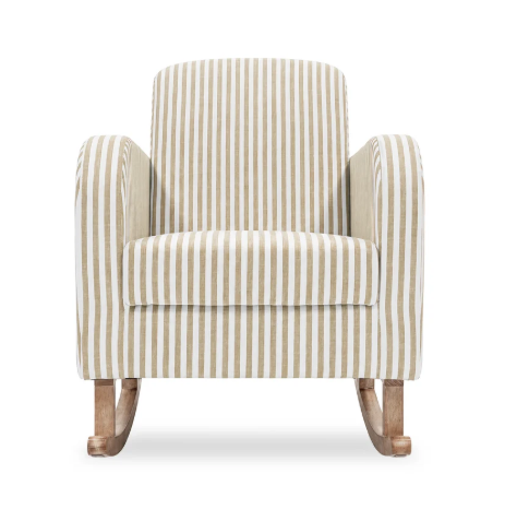 CuddleCo Etta Nursing Chair – Beach Stripe beige strip front view