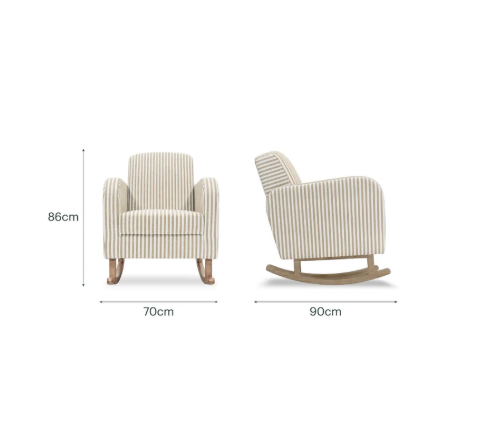 CuddleCo Etta Nursing Chair – Beach Stripe dimensions