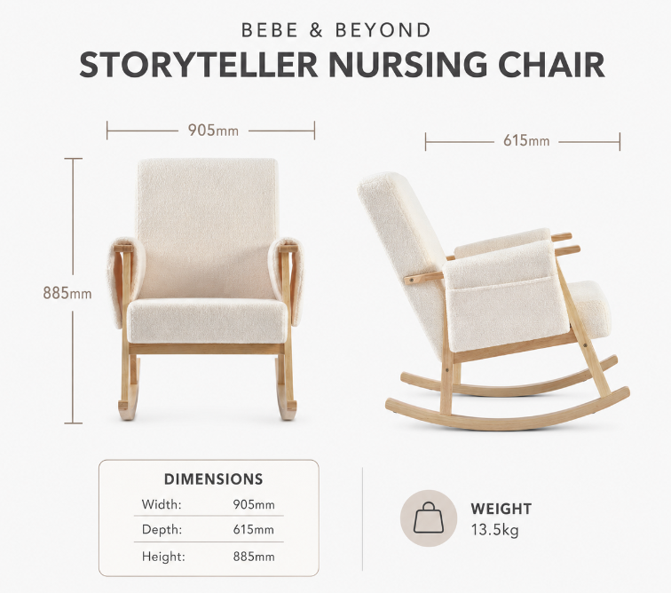 bebe & Beyond storyteller nursery chair dimensions