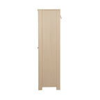 Bebe & Beyond Seeker Nordic Nursery Wardrobe in light textured wood-effect finish with two doors and brushed metal handles side view