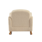 Bebe & Beyond children's rocking armchair in neutral oatmeal teddy fabric rear