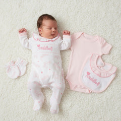 Smocked "Cuddles" 4 Piece Set – Premature Baby Girls Gift Set