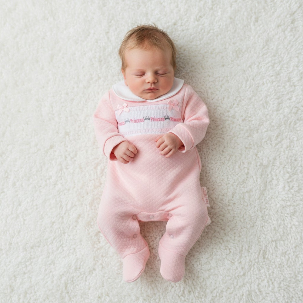 Premature Baby Girls Princess smocked Romper