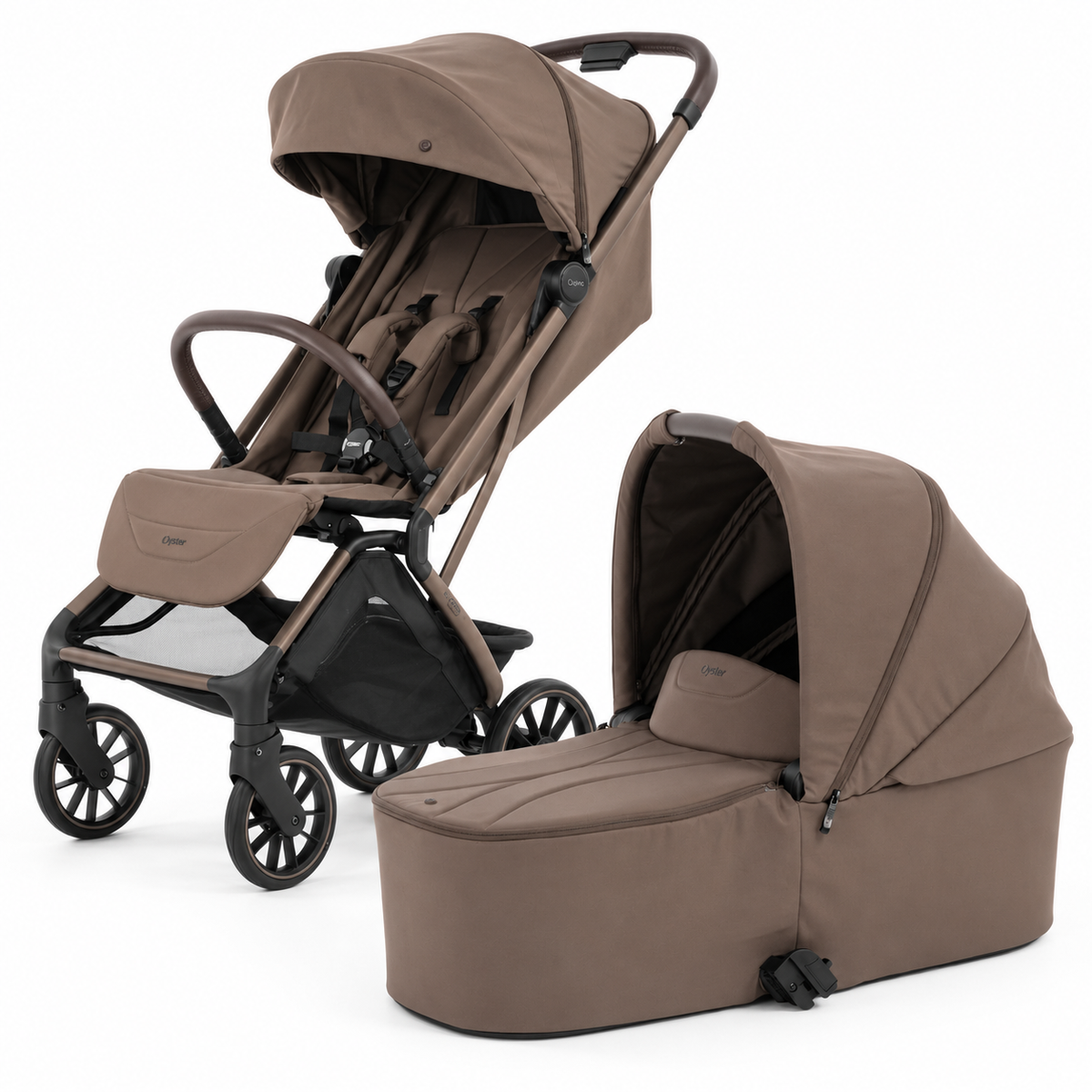 BabyStyle Oyster F-Lite Stroller & Carrycot Bundle - Chocolate