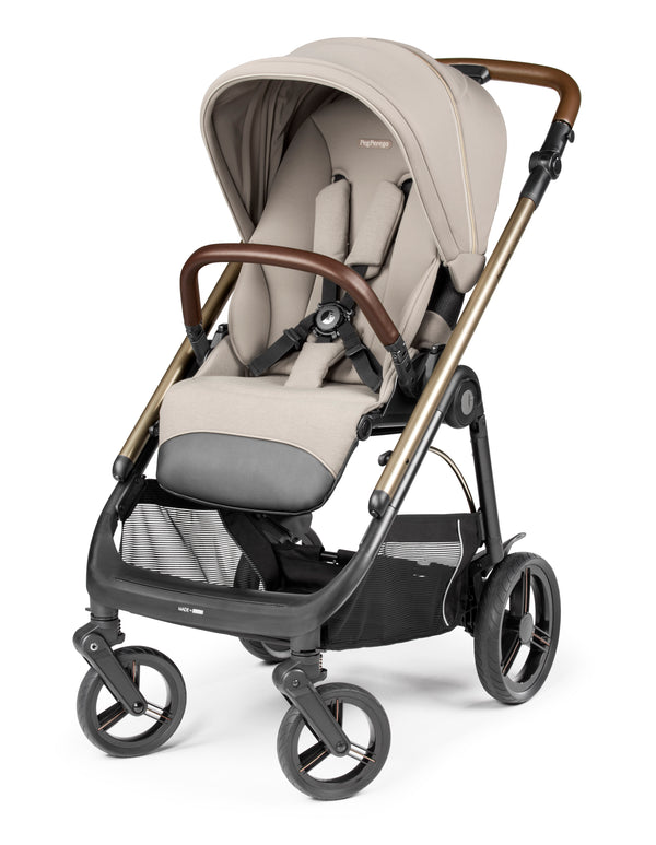 Peg perego veloce lite travel system 360 twist i-size bundle beige and black stroller with wooden handlebars