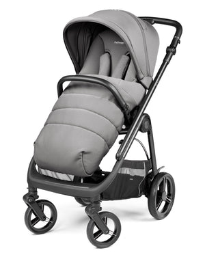 Peg perego veloce lite travel system 360 twist i-size bundle mercury with gray fabric stroller padded seat and canopy