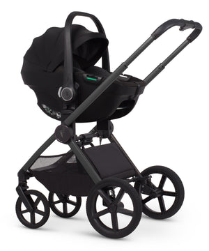 Venicci Upline 3 travel system black infant car seat stroller with sleek matte finish and modern 3 in 1 design