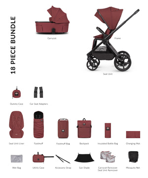 Venicci x Hunter Upline 3 Red 2-in-1 Pram & Pushchair