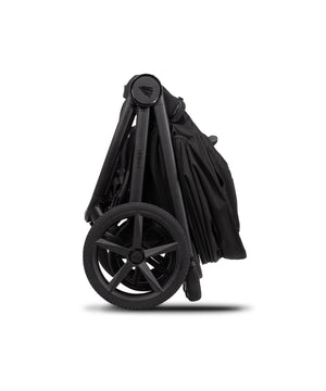 Black venicci upline 3 onyx 2 in 1 pushchair with metal frame and spoked wheels foldable baby stroller