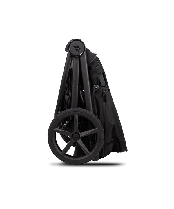 Venicci upline 3 onyx 2 in 1 pushchair black compact stroller with sleek modern design and single large wheel