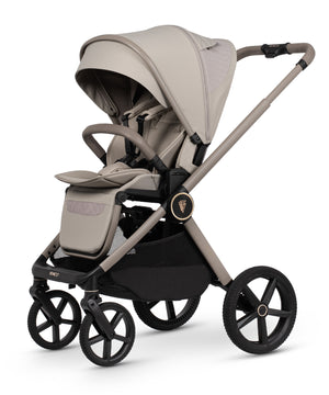 Venicci Upline 3 Pebble 2 in 1 pushchair beige and black with sleek frame fabric canopy and stylish wheels