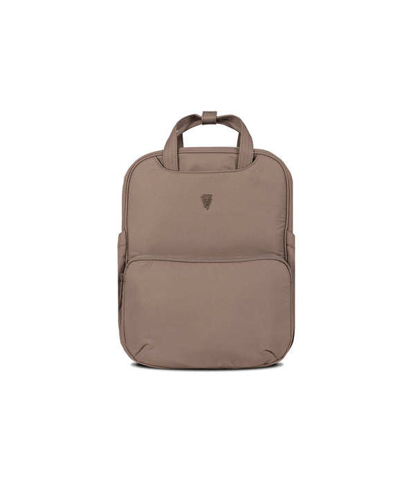 Beige nylon backpack with top handle and front pocket for venicci upline 3 sand 2 in 1 pushchair accessory