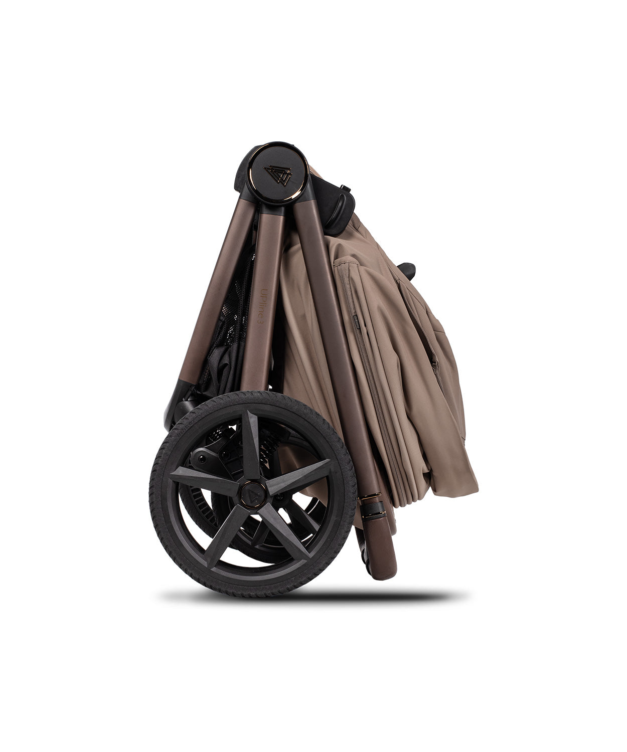 Venicci upline 3 travel system in sand with brown stroller black wheels sleek modern design and 4 in 1 plus bundle