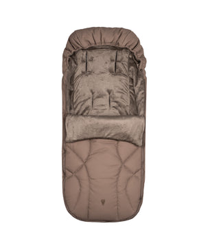 Venicci upline 3 travel system plush taupe quilted baby sleeping bag with soft velvet lining in sand color