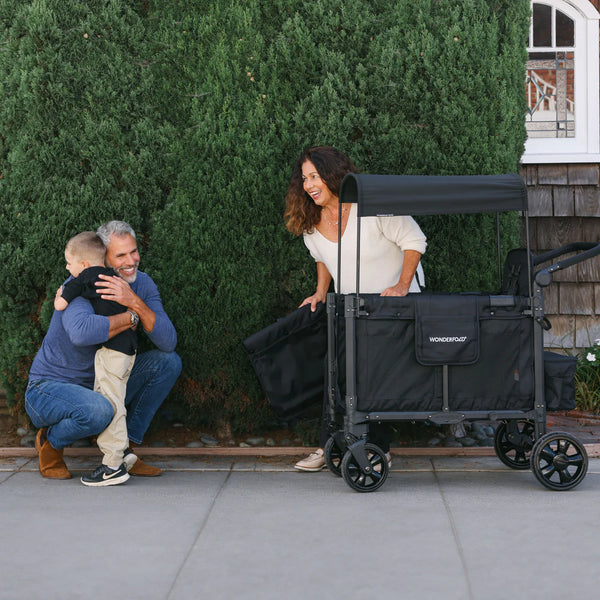 WonderFold W2 Elite Pro Double Stroller Wagon – Grey - 2 Seater