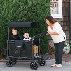 WonderFold W2 Elite Pro Double Stroller Wagon – Grey - 2 Seater